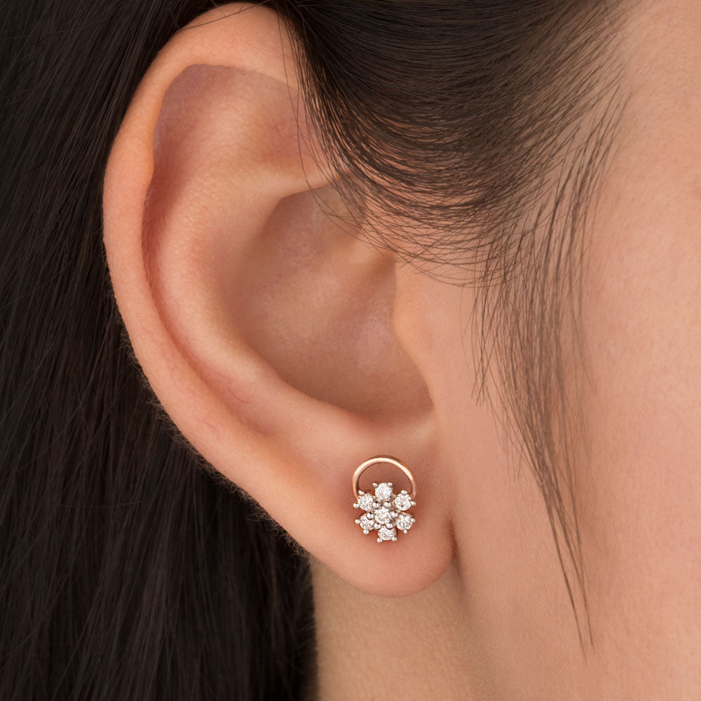 14K Rose Gold Diamond Earrings - 0.28ct SI-GH