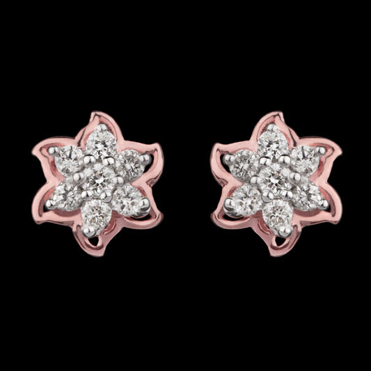 14K Rose Gold Diamond Earrings - 0.17ct VS-SI-GH