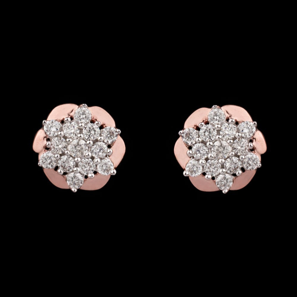14K Rose Gold Diamond Earrings - 0.28ct SI-GH