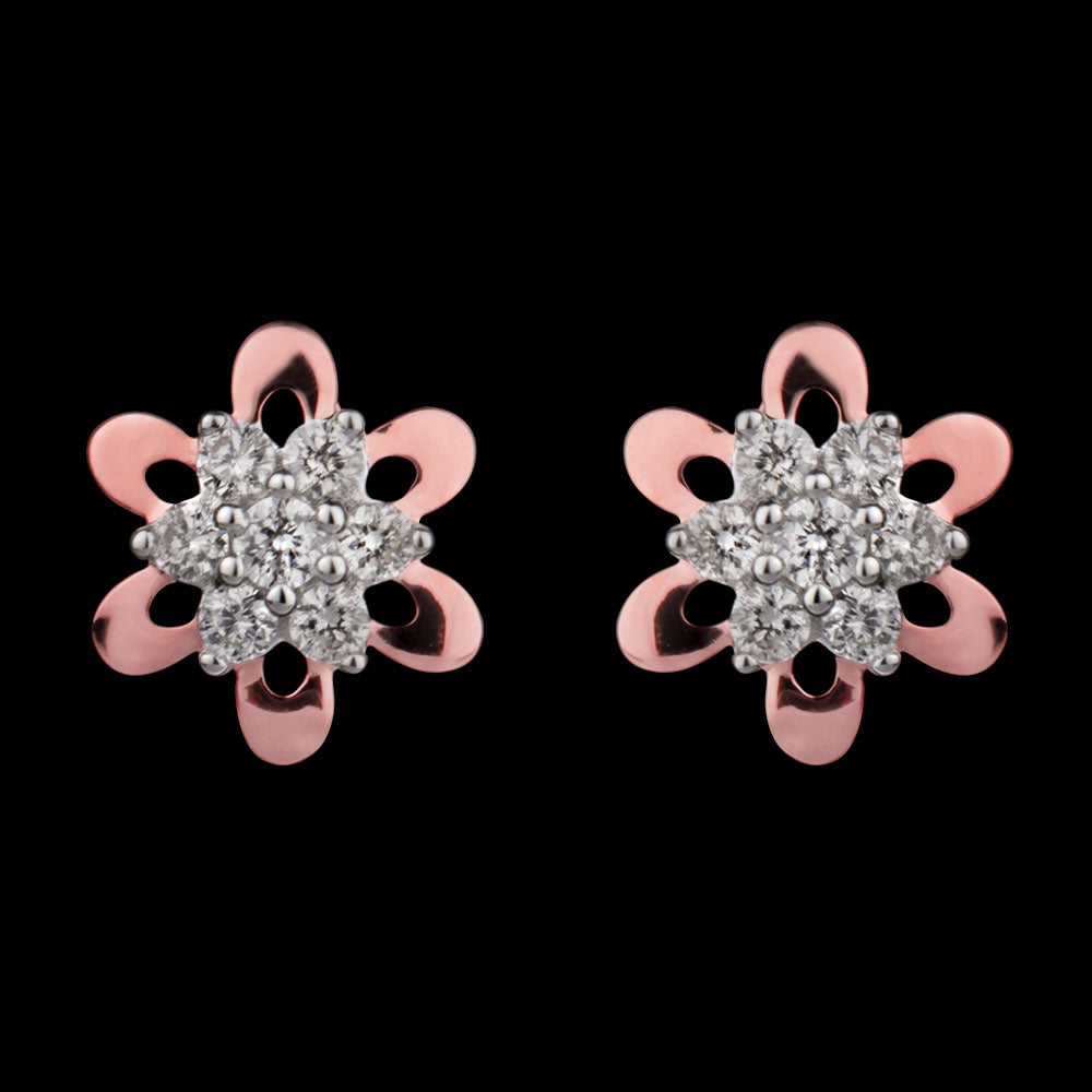 14K Rose Gold Diamond Earrings - 0.23ct SI-HI
