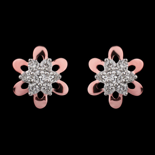 14K Rose Gold Diamond Earrings - 0.23ct SI-HI