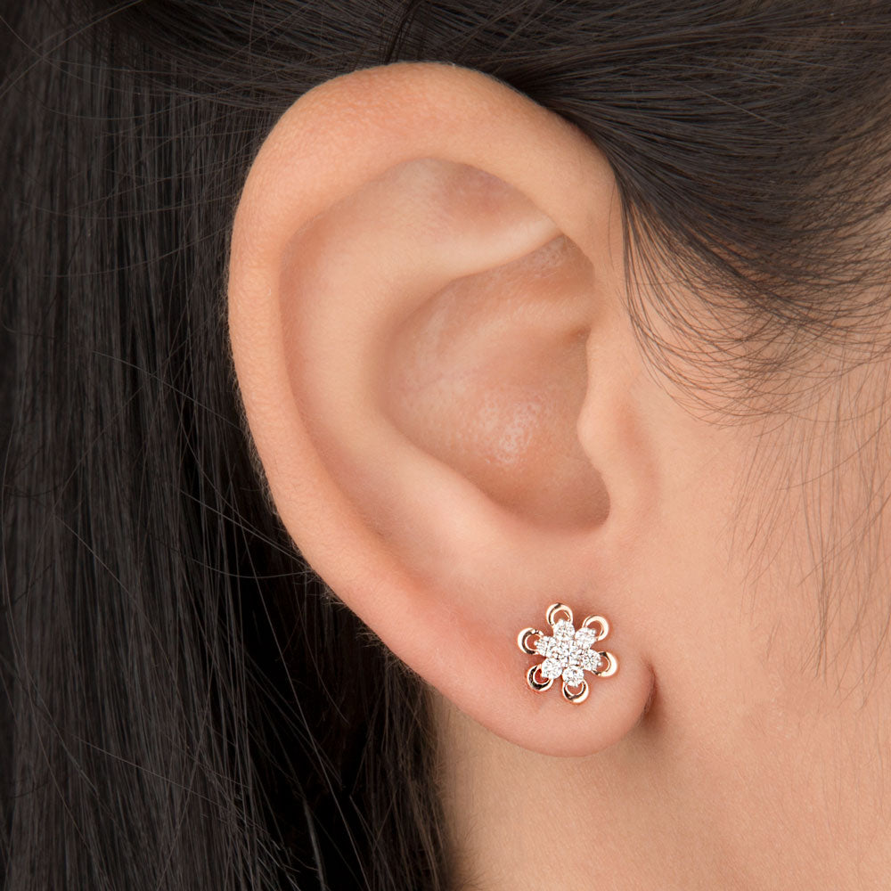 14K Rose Gold Diamond Earrings - 0.23ct SI-HI