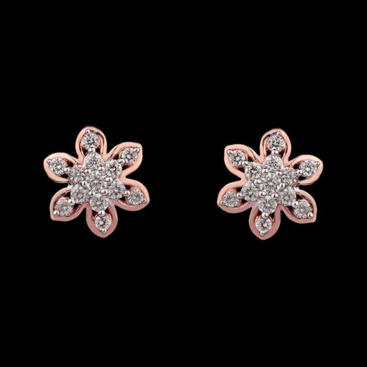 14K Rose Gold Diamond Earrings - 0.34ct SI-GH
