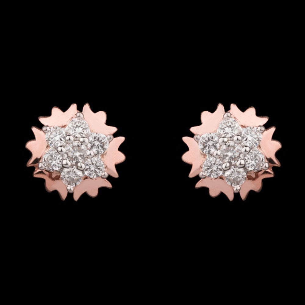 14K Rose Gold Diamond Earrings - 0.23ct SI-GH