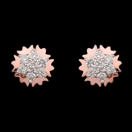 14K Rose Gold Diamond Earrings - 0.23ct SI-GH