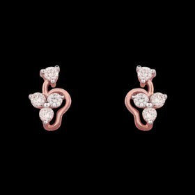 14K Rose Gold Diamond Earrings - 0.15ct VVS-VS-IJ