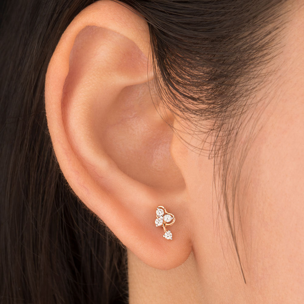14K Rose Gold Diamond Earrings - 0.15ct VVS-VS-IJ