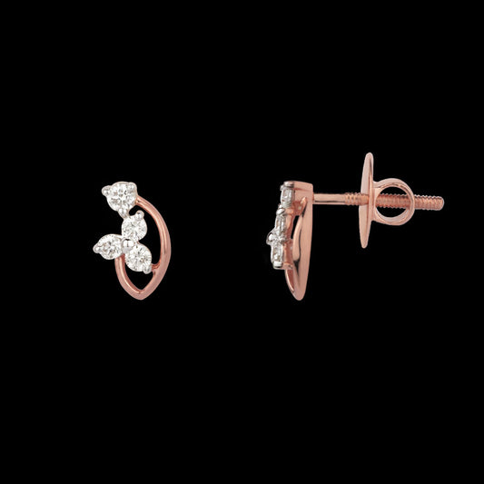 14K Rose Gold Diamond Earrings - 0.14ct SI-GH