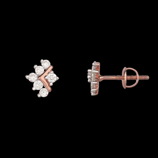14K Rose Gold Diamond Earrings - 0.25ct SI-GH