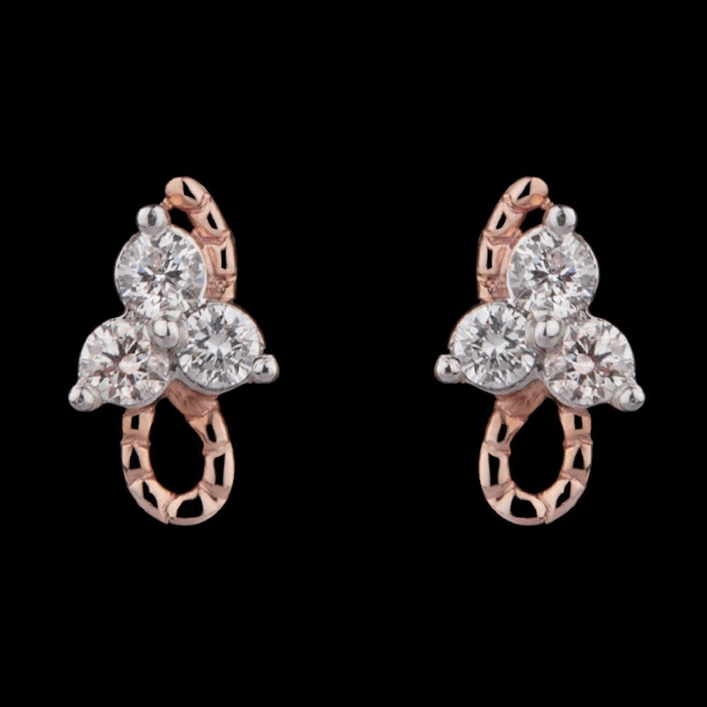 14K Rose Gold Diamond Earrings - 0.14ct SI-GH