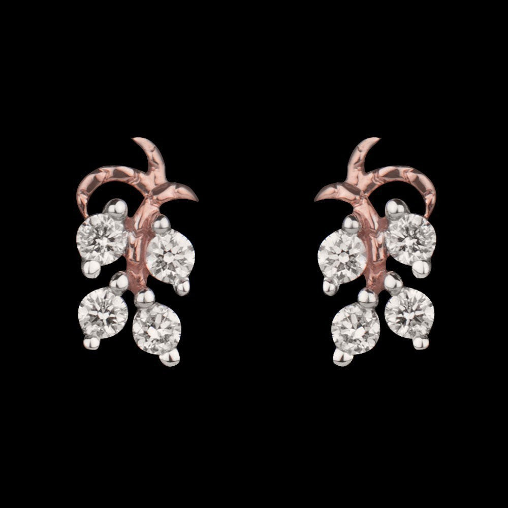 14K Rose Gold Diamond Earrings - 0.18ct SI-GH