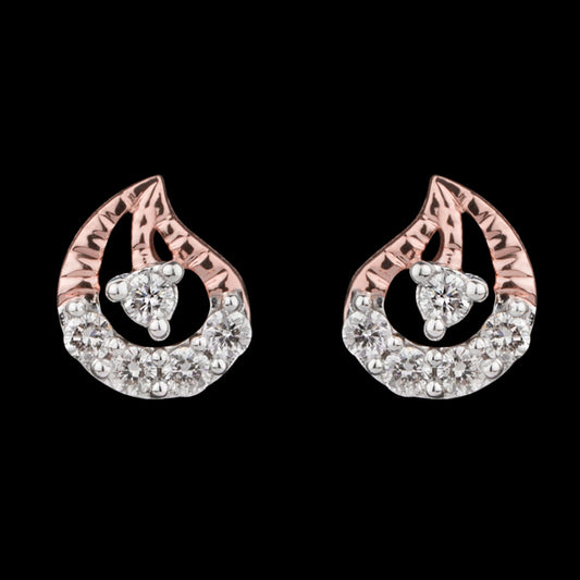 14K Rose Gold Diamond Earrings - 0.22ct SI-GH