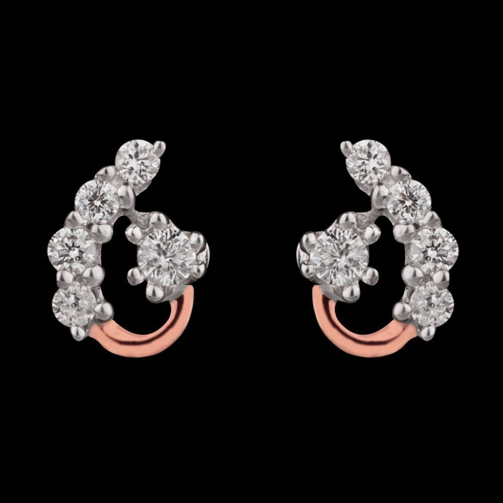 14K Rose Gold Diamond Earrings - 0.13ct SI-GH