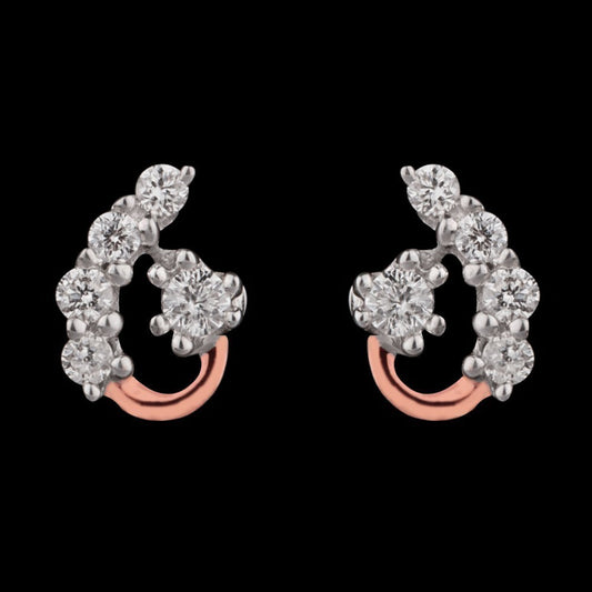 14K Rose Gold Diamond Earrings - 0.13ct SI-GH