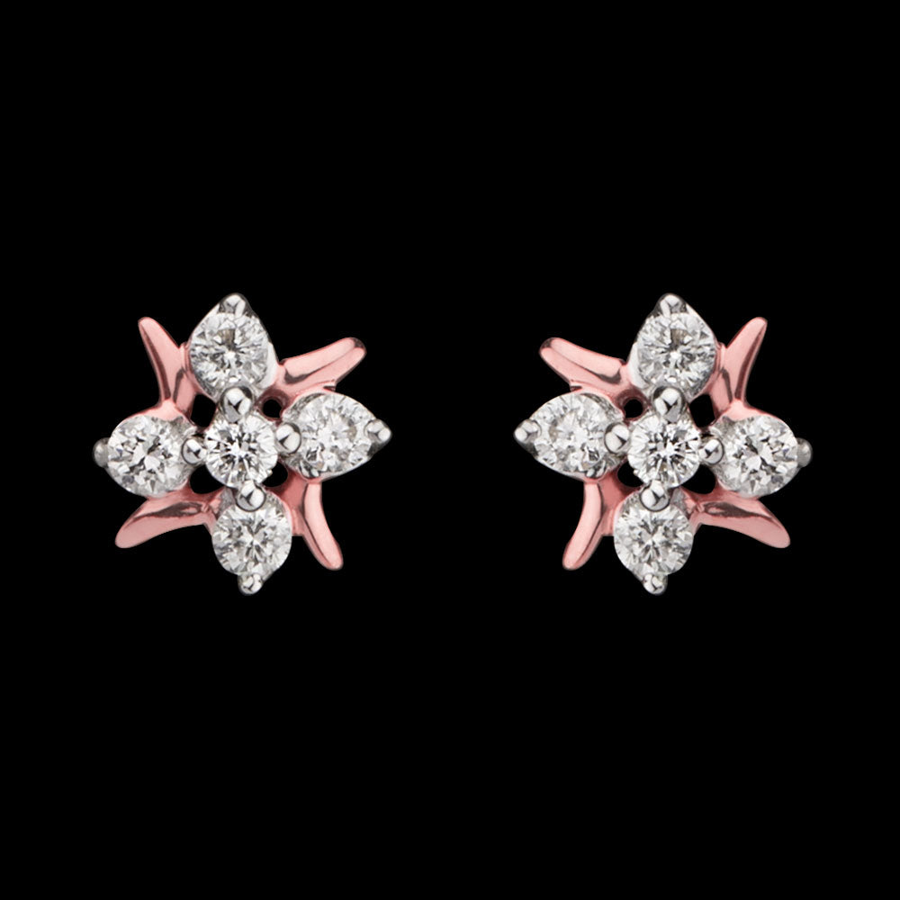 14K Rose Gold Diamond Earrings - 0.13ct VS-SI-GH