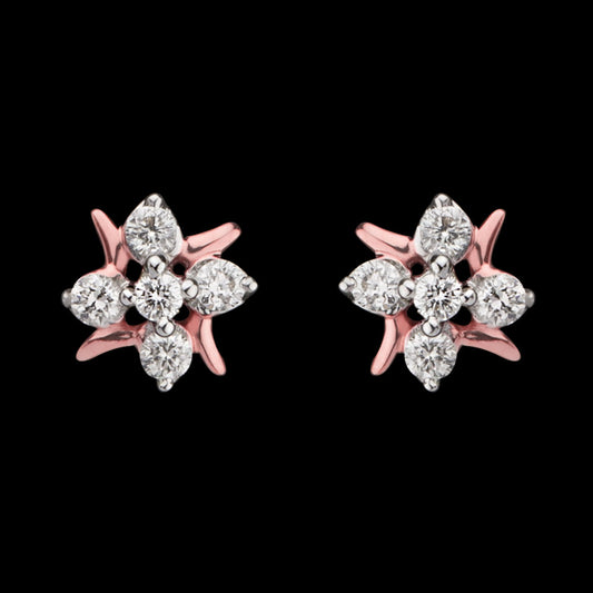 14K Rose Gold Diamond Earrings - 0.13ct VS-SI-GH