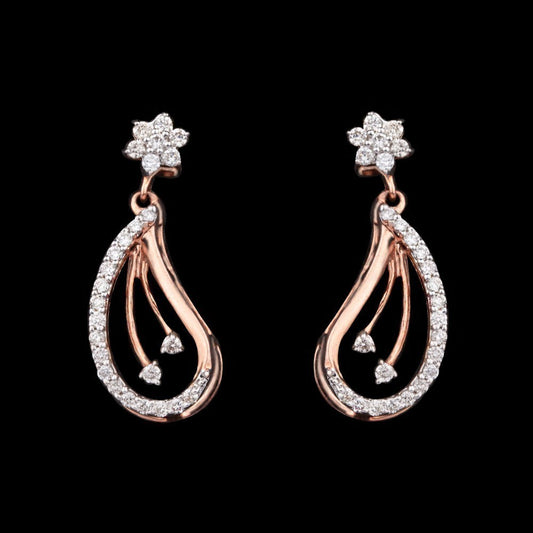 14K Rose Gold Diamond Earrings - 0.32ct SI-IJ