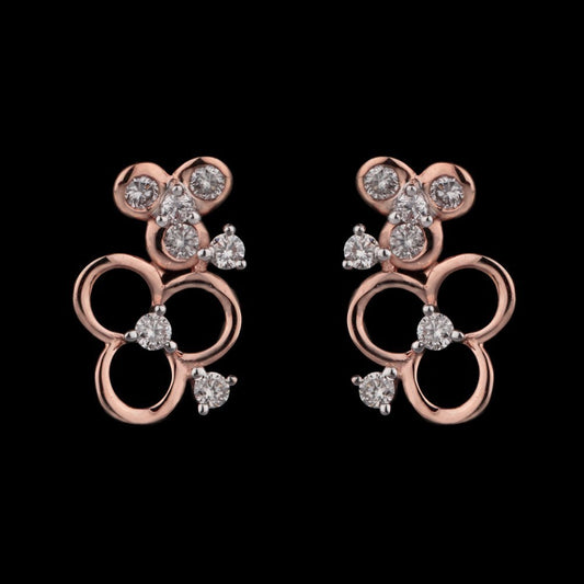 14K Rose Gold Diamond Earrings - 0.2ct VS-SI-GH