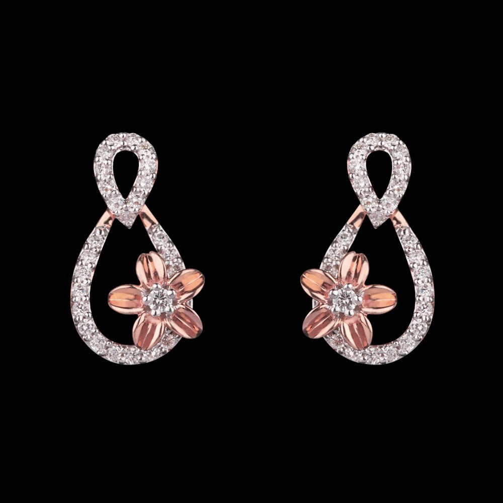 14K Rose Gold Diamond Earrings - 0.36ct SI-GH