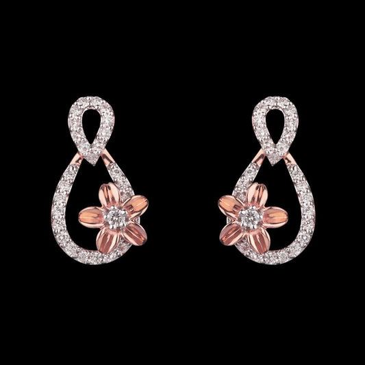 14K Rose Gold Diamond Earrings - 0.36ct SI-GH