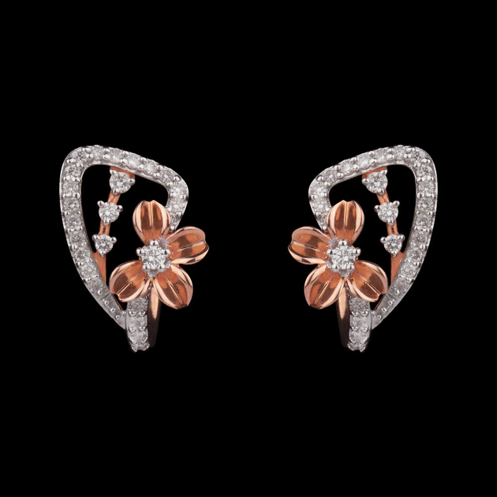 14K Rose Gold Diamond Earrings - 0.33ct SI-GH