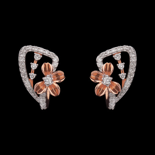 14K Rose Gold Diamond Earrings - 0.33ct SI-GH