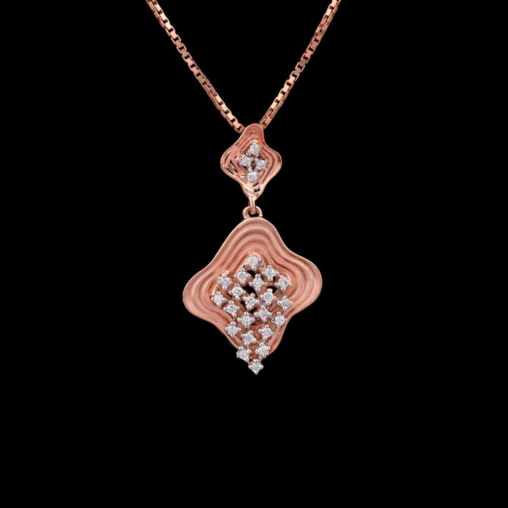 14K Rose Gold Diamond Pendant - 0.12ct VS-GH
