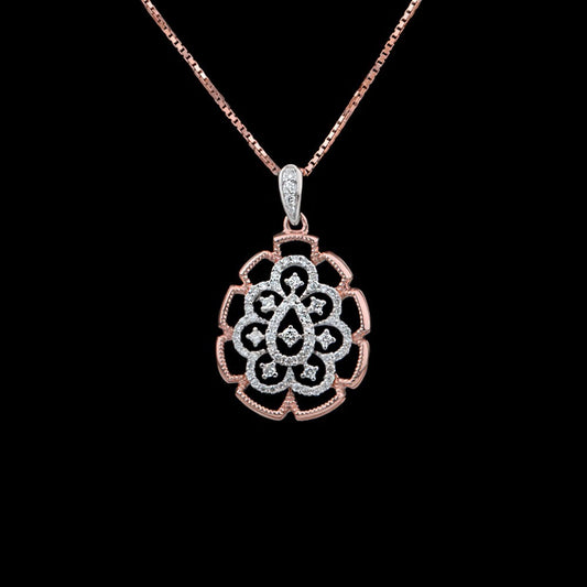 14K Rose Gold Diamond Pendant - 0.35ct VS-GH