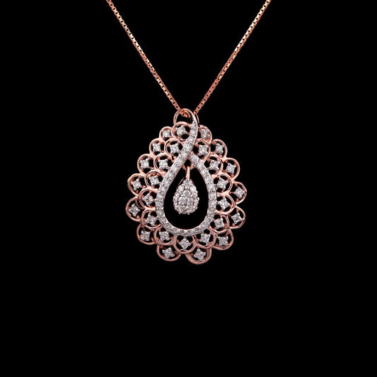 14K Rose Gold Diamond Pendant - 0.63ct VS-GH