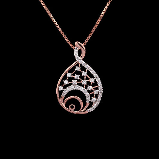 14K Rose Gold Diamond Pendant - 0.39ct VS-GH