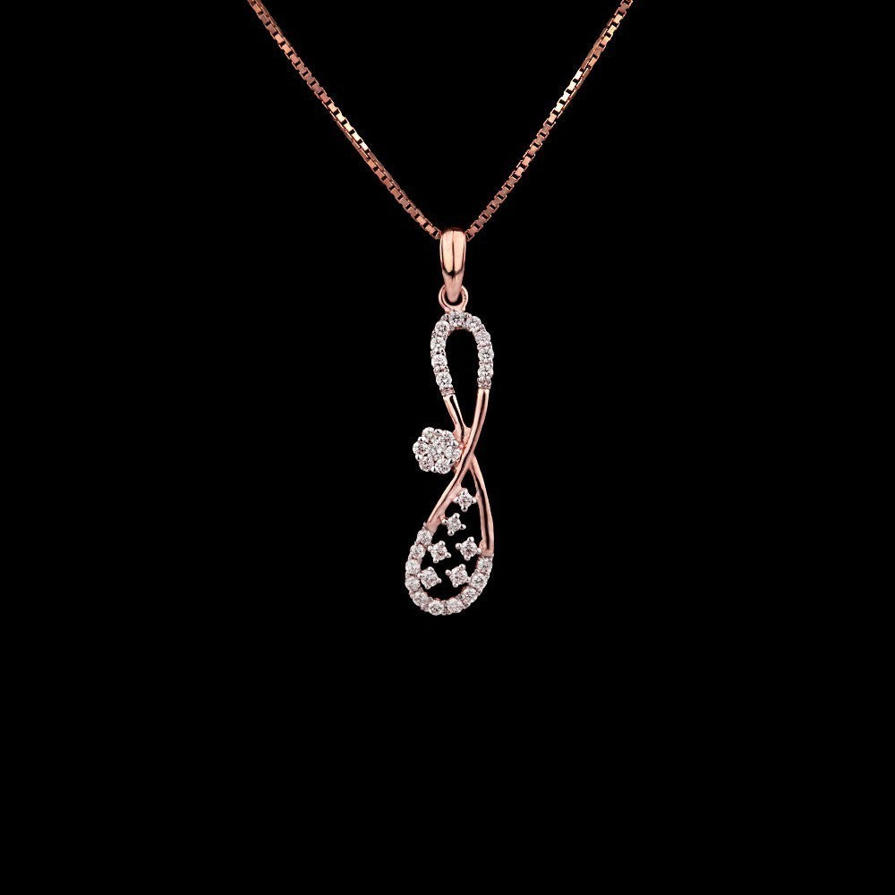 14K Rose Gold Diamond Pendant - 0.302ct VS-GH