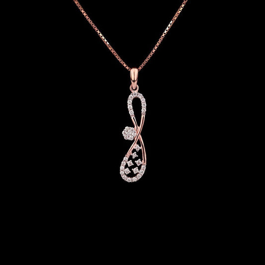 14K Rose Gold Diamond Pendant - 0.302ct VS-GH