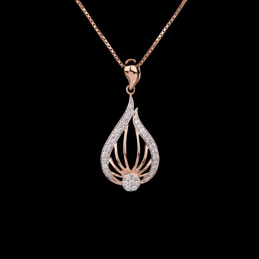 14K Rose Gold Diamond Pendant - 0.39ct VS-GH