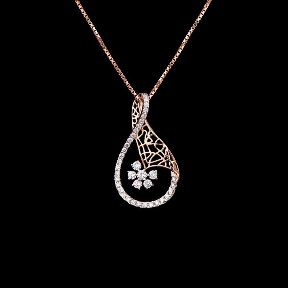 14K Rose Gold Diamond Pendant - 0.55ct SI-IJ
