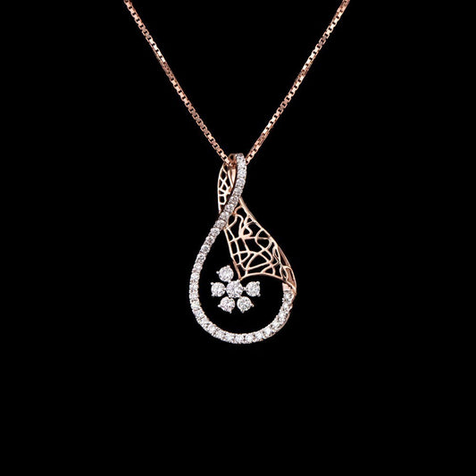 14K Rose Gold Diamond Pendant - 0.55ct SI-IJ