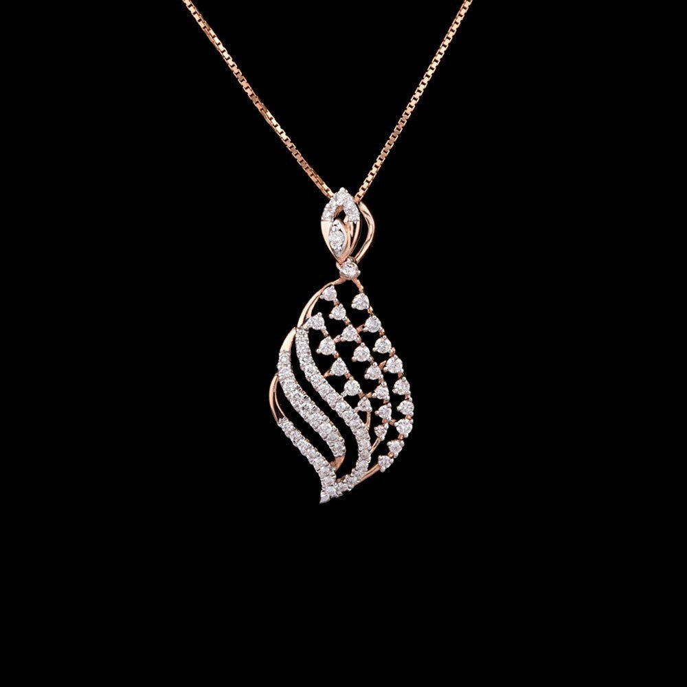 14K Rose Gold Diamond Pendant - 0.5ct SI-GH