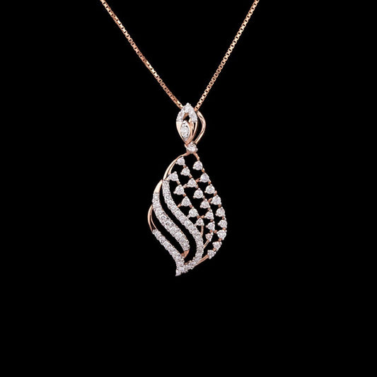 14K Rose Gold Diamond Pendant - 0.5ct SI-GH