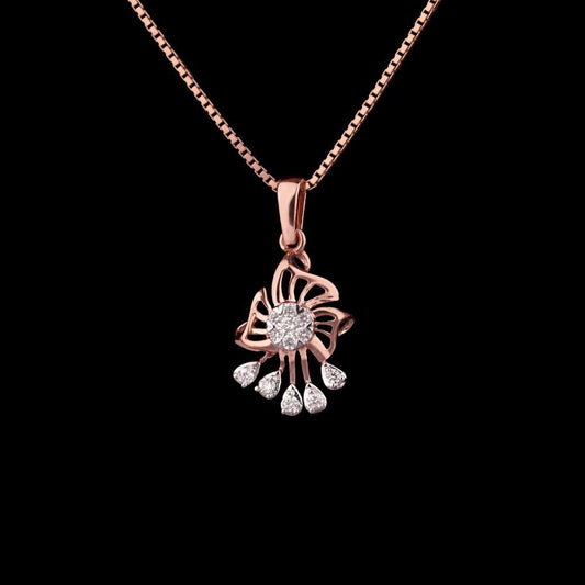 14K Rose Gold Diamond Pendant - 0.13ct SI-GH