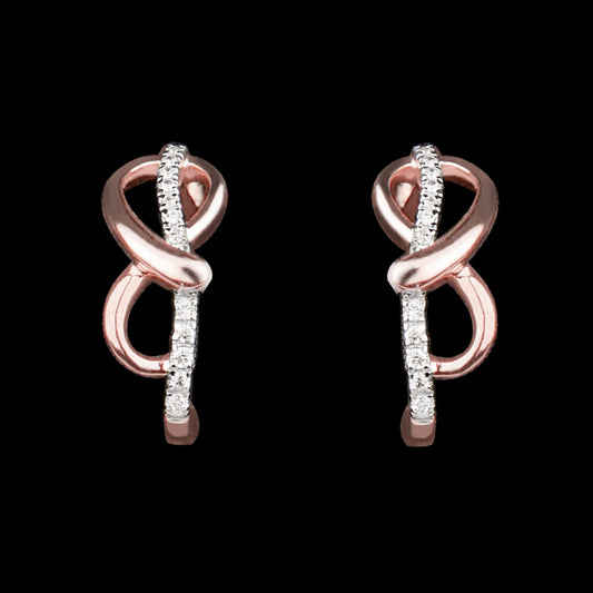 14K Rose Gold Diamond Earrings - 0.09ct SI-IJ