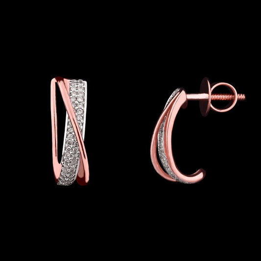 14K Rose Gold Diamond Earrings - 0.2ct SI-IJ
