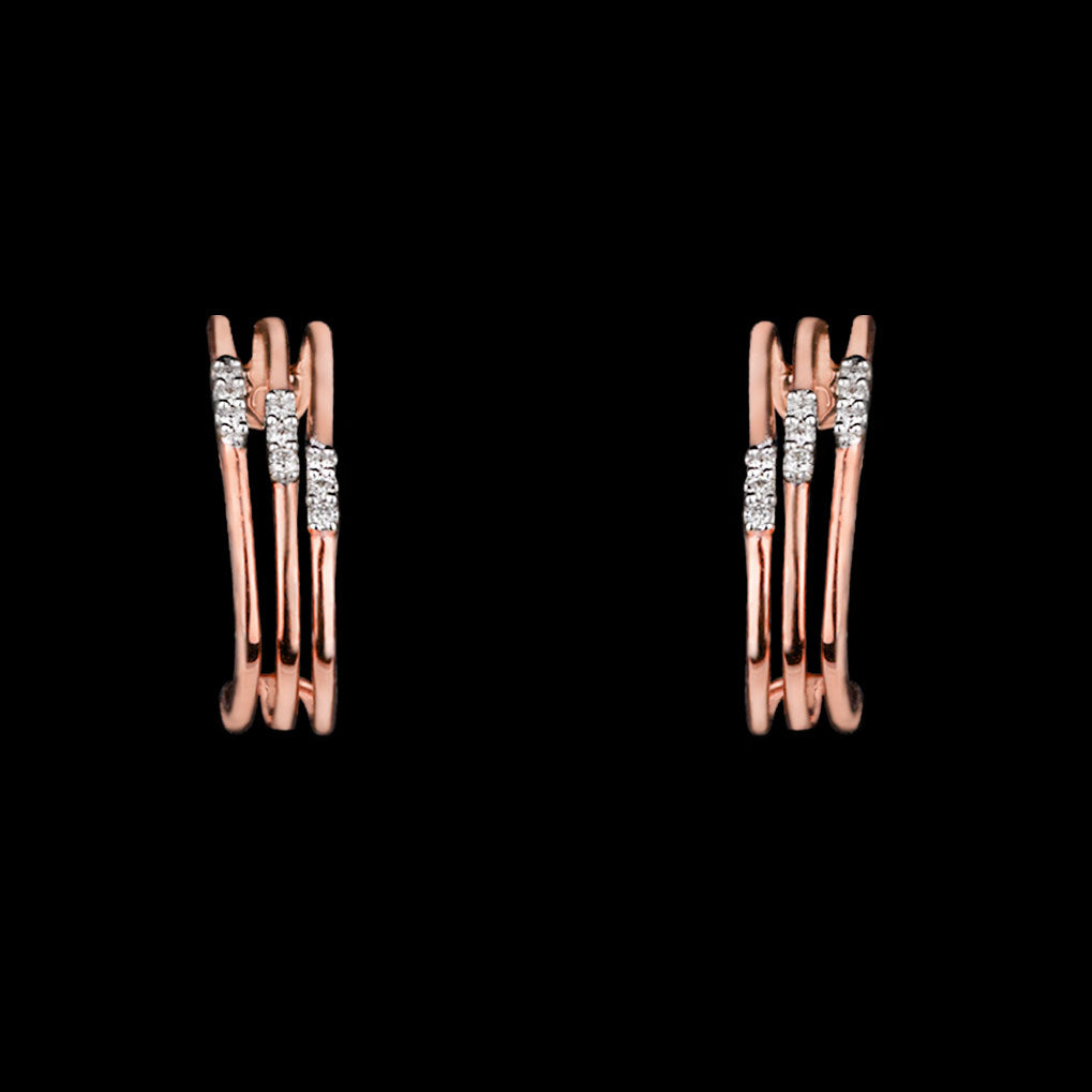 14K Rose Gold Diamond Earrings - 0.06ct SI-IJ