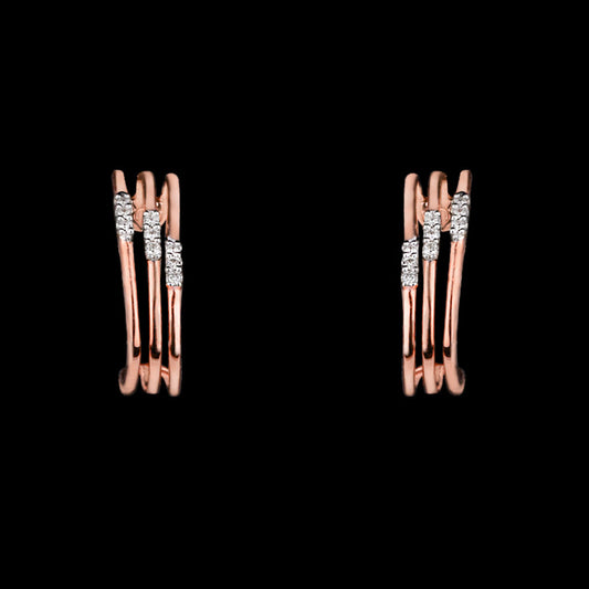 14K Rose Gold Diamond Earrings - 0.06ct SI-IJ