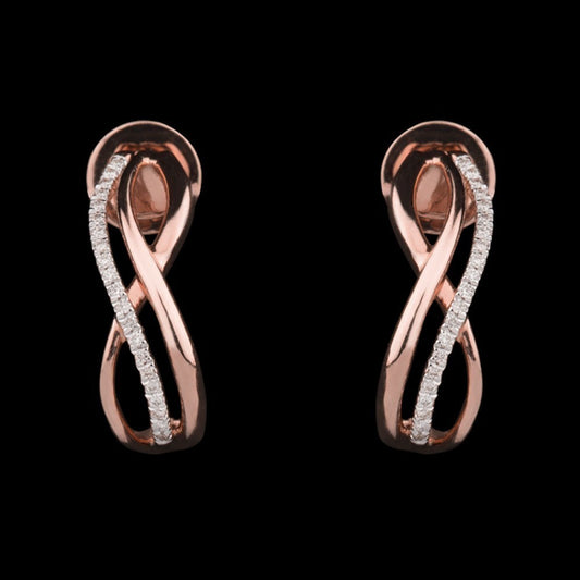 14K Rose Gold Diamond Earrings - 0.09ct SI-IJ
