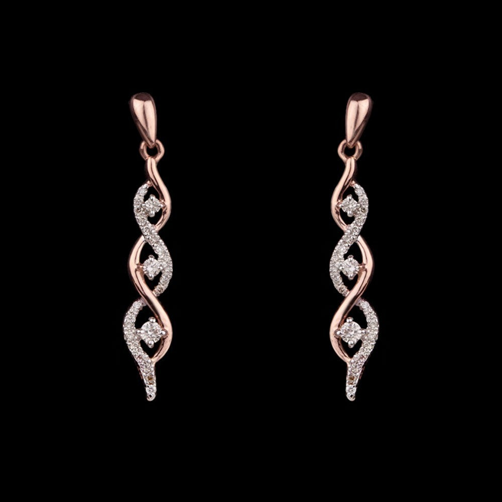 14K Rose Gold Diamond Earrings - 0.19ct SI-IJ