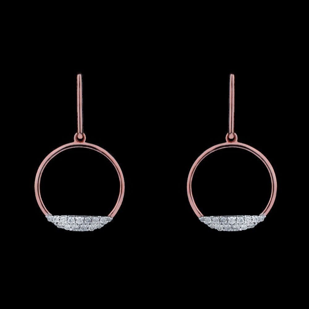 14K Rose Gold Diamond Earrings - 0.12ct SI-IJ
