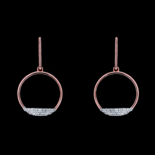 14K Rose Gold Diamond Earrings - 0.12ct SI-IJ