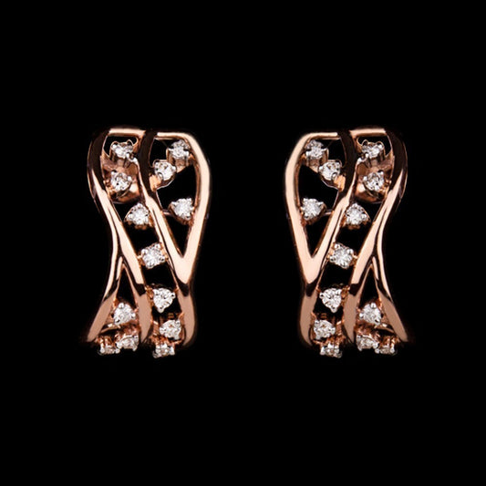 14K Rose Gold Diamond Earrings - 0.2ct SI-IJ