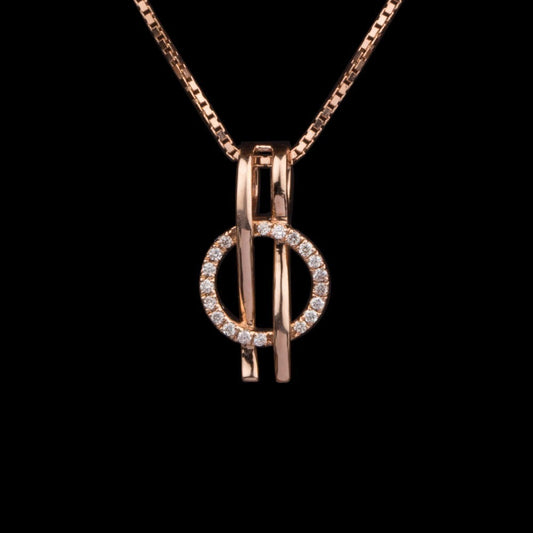 14K Rose Gold Diamond Pendant - 0.08ct SI-IJ