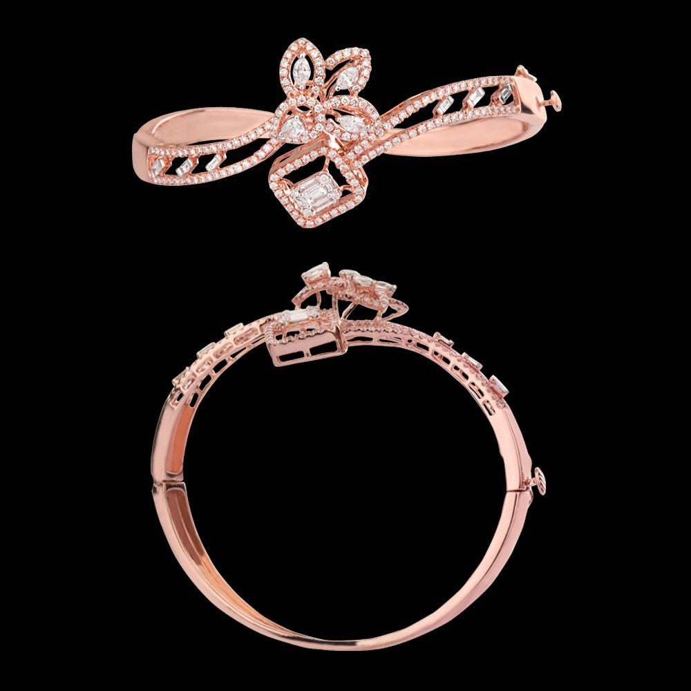 14K Rose Gold Diamond Kada - 2.11ct VS-FG