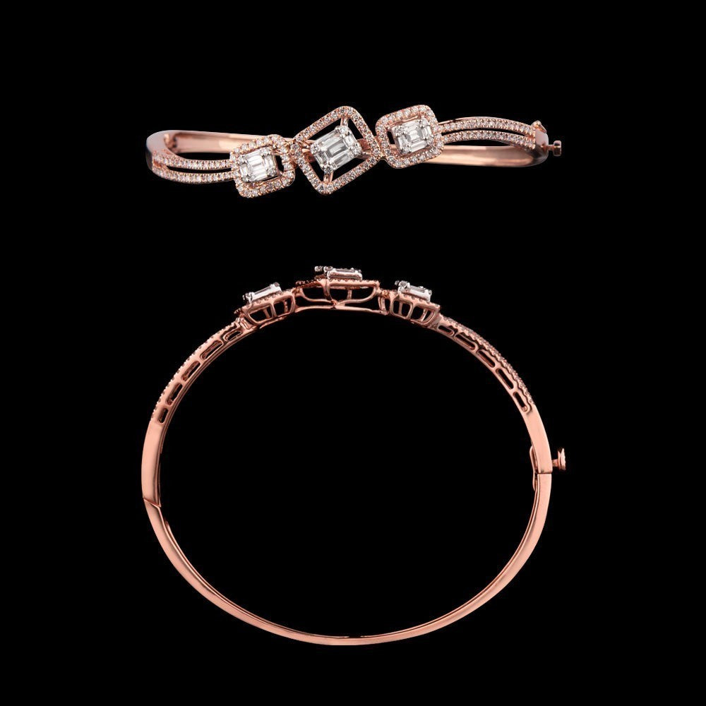 14K Rose Gold Diamond Kada - 1.44ct VS-FG
